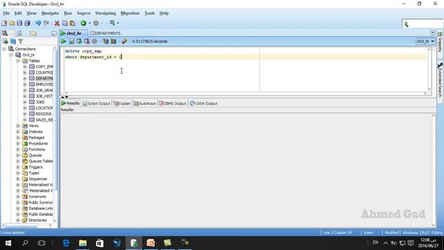 025- Oracle SQL Arabic Course -DML - Delete اوراكل ديفلوبر смотреть онлайн
