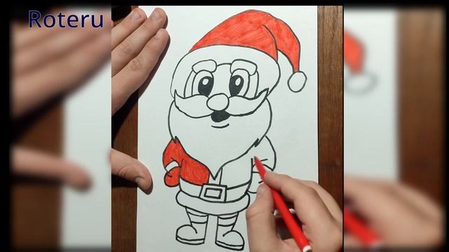 How to draw Santa Claus Как нарисовать мультяшного санту смотреть онлайн