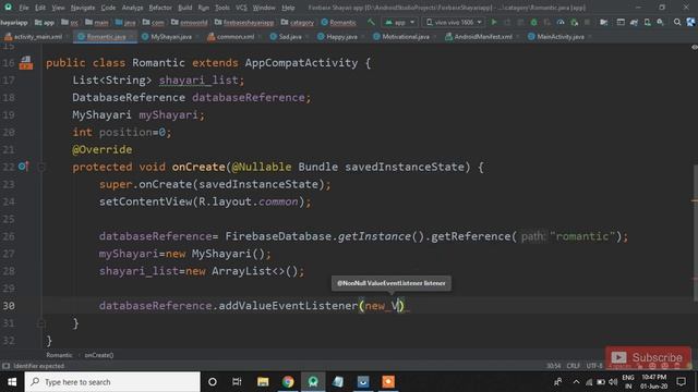 How to retrieve data from firebase | shayari app part -2[Hindi] смотреть онлайн