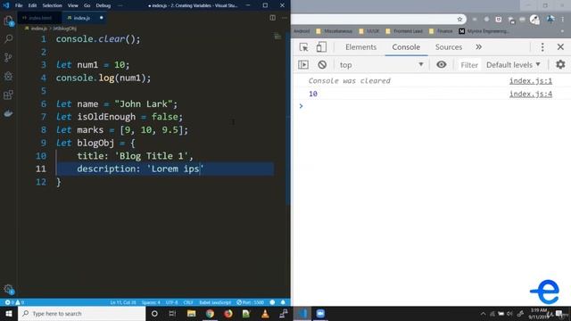 ES6 | Modern JavaScript for React JS | Tutorial-2 Variable Creation using let and const смотреть онлайн