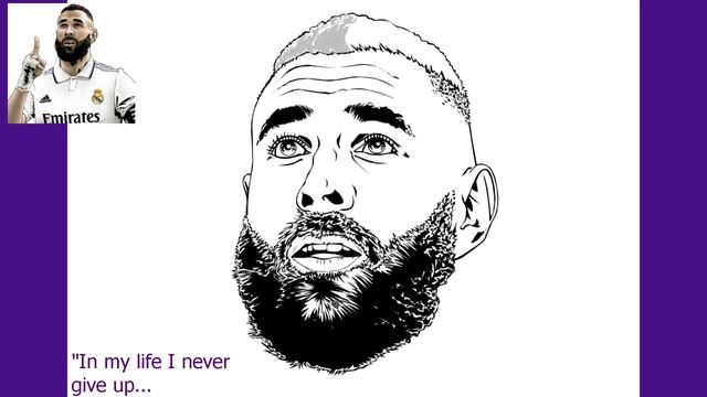 Karim Benzema, Real Madrid football player - How to draw смотреть онлайн