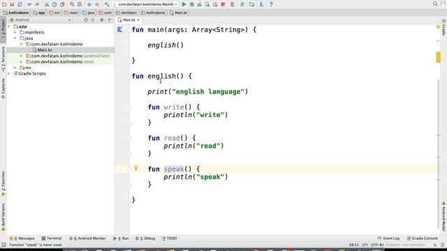 Kotlin Function nested functions part 4 الدوال للغة كوتلن смотреть онлайн