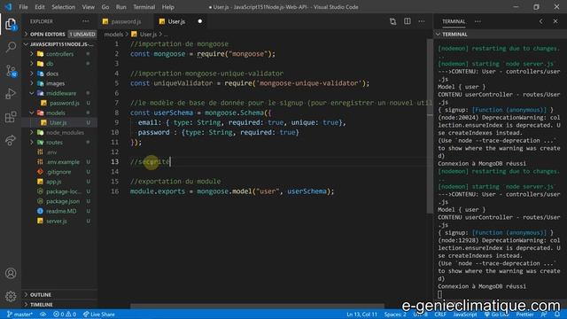 JavaScript151-Node.js-Web API-Mise en place de "mongoose-unique-validator " dans models/user смотреть онлайн