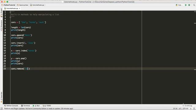 Learn Python 3 From Scratch - List Methods смотреть онлайн