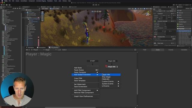 3rd Person Unity Playmaker Magic Attack Idle Start Stop смотреть онлайн