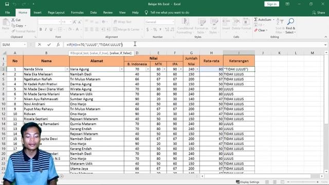 BELAJAR MICROSOFT EXCEL : 6. FUNGSI LOGIKA смотреть онлайн