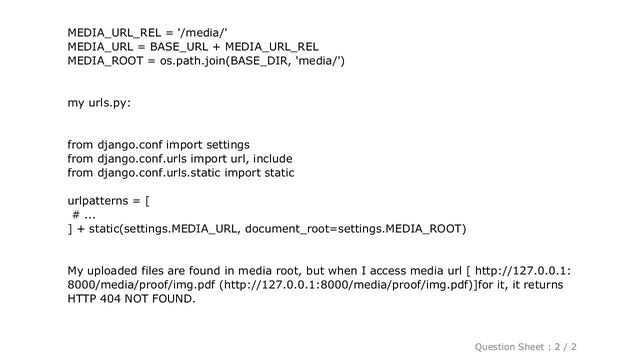 Django : Django Media url returns 404 NOT FOUND смотреть онлайн