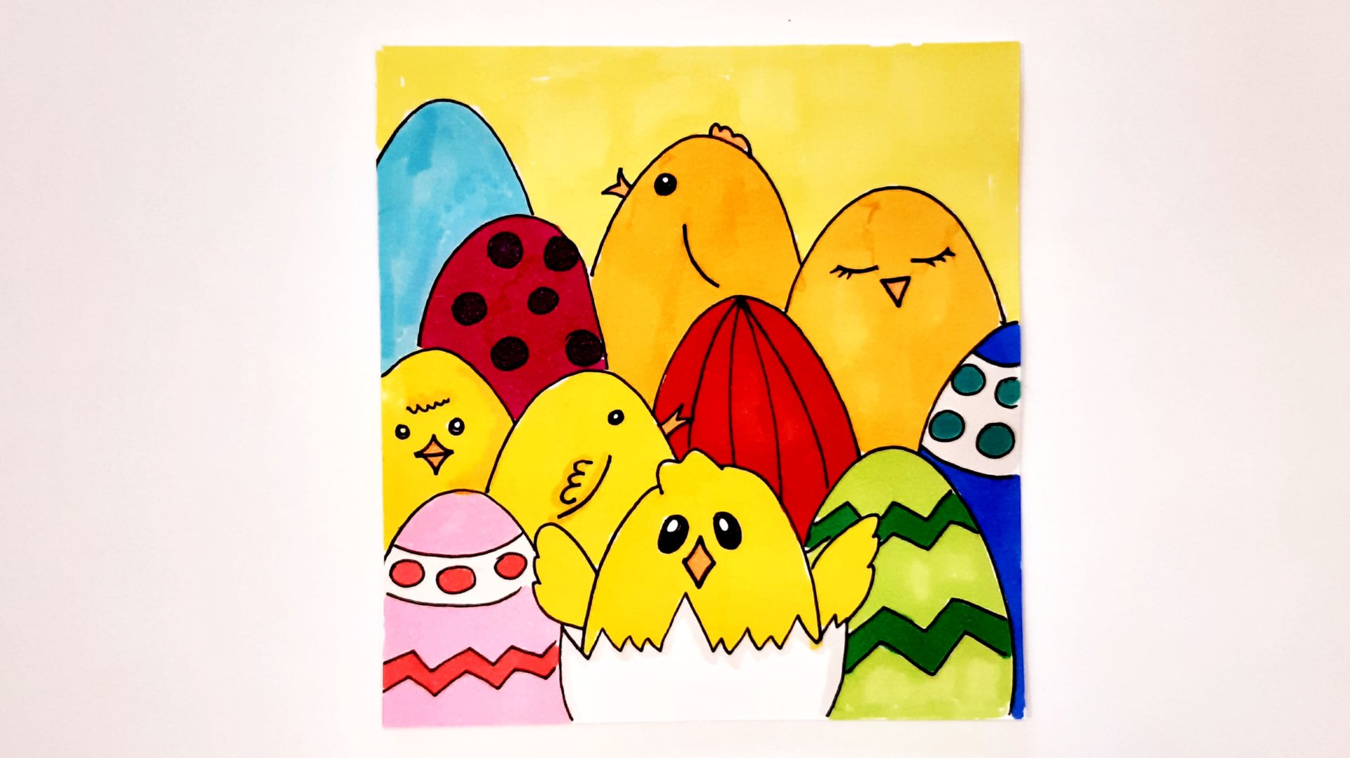 Как нарисовать ПРОСТОЙ ПАСХАЛЬНЫЙ рисунок смотреть онлайн