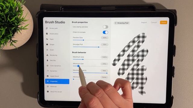 Gingham Pattern Brush in Procreate - Custom Brush смотреть онлайн
