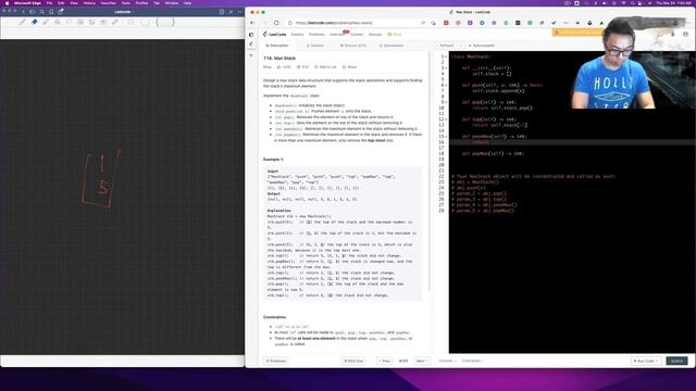 Leetcode 716. Max Stack | Python Solution | LinkedIn Interview Question смотреть онлайн