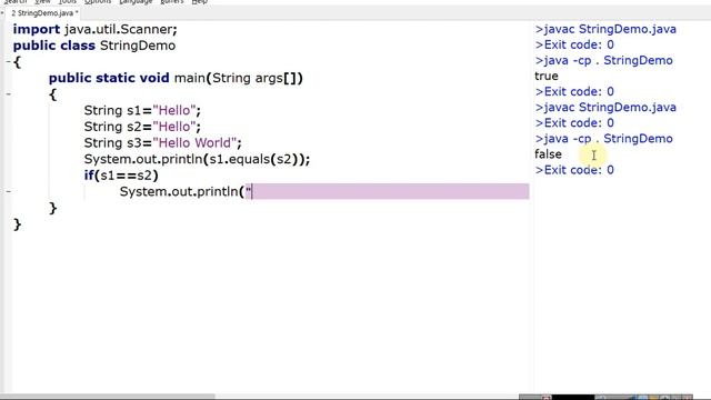 JAVA | String Manipulation | Built-in Function | str1.equals(str2) смотреть онлайн