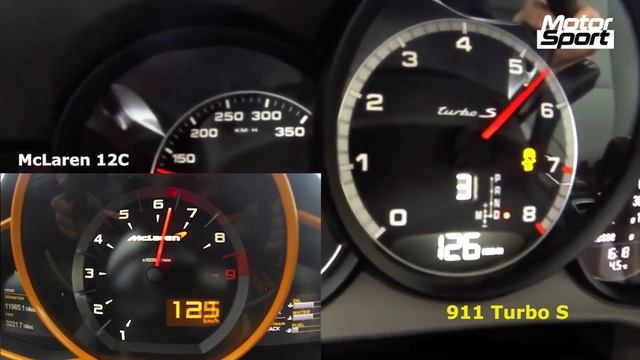 0-200 km/h : McLaren 12C VS Porsche 911 Turbo S (Motorsport) смотреть онлайн