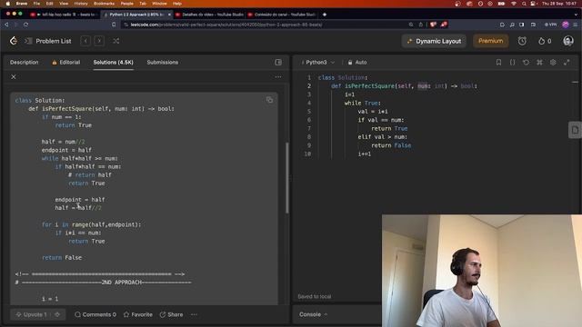 ?Solving All LeetCode Problems with PYTHON ? - 367 Valid Perfect Square смотреть онлайн