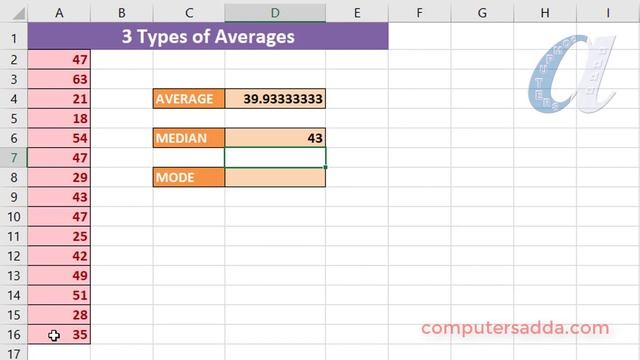 3 Types of Averages ! in Ms-Excel || Mean, Median, Mode || computersadda.com смотреть онлайн