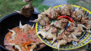 Мясо перепелов по-грузински в казане