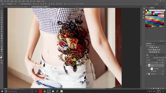 How to Add Realistic Tattoo in Photoshop CC 2015 [ In Hindi ] смотреть онлайн