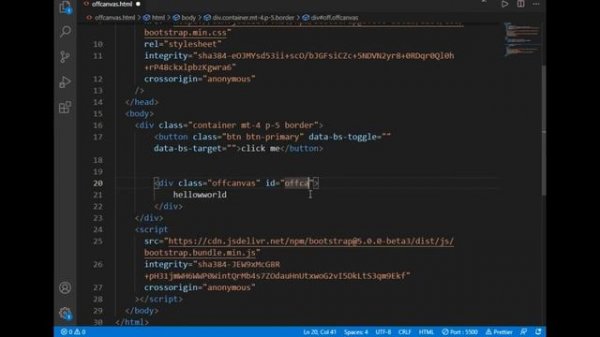 Offcanvas In Bootstrap || EXCELLENT CODE WITH AJ