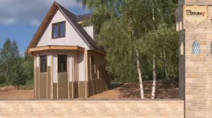 Монтаж фасадных панелей Döcke R. Облицовка здания сайдингом под камень.