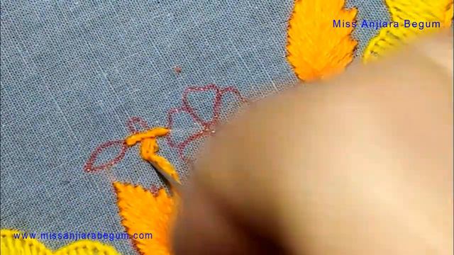 Easy And Fair Borderline Embroidery For Beginners, Yellow Thread Hand Embroidery Work- 284