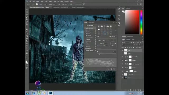 Destroy Surrounding Effect In Adobe PhotoShop CC 2017 - Adobe PhotoShop CC 2017 смотреть онлайн