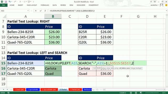 Highline Excel 2013 Class Video 19: Text Functions RIGHT, LEFT, MID, SEARCH for Partial Text VLOOKU смотреть онлайн