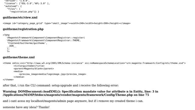 Magento: Error in developing magento 2.2 theme (Warning: DOMDocument::loadXML(): ...) смотреть онлайн