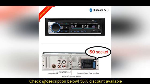 Review Car radio 1din bluetooth MP3 player 60Wx4, with FM radio digital stereo car music player, US смотреть онлайн
