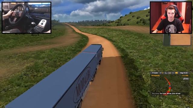 VIAGEM DE BI-TREM na ESTRADA DE TERRA!!! - Euro Truck Simulator 2 + G27 смотреть онлайн
