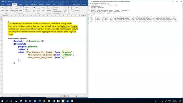 MongoDB movieDetails Aggregation Framework 10 $bucketAuto смотреть онлайн