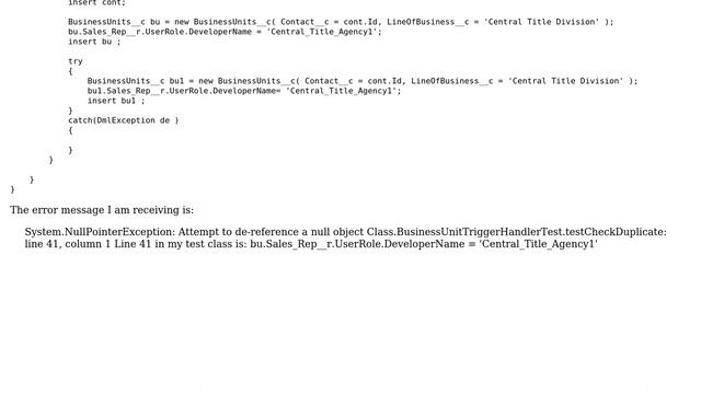 Salesforce: Attempt to de-reference a null object - error in test class (2 Solutions!!) смотреть онлайн