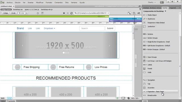 Tutorial Dreamweaver CC 2015 Usar la libreria de Bootstrap смотреть онлайн