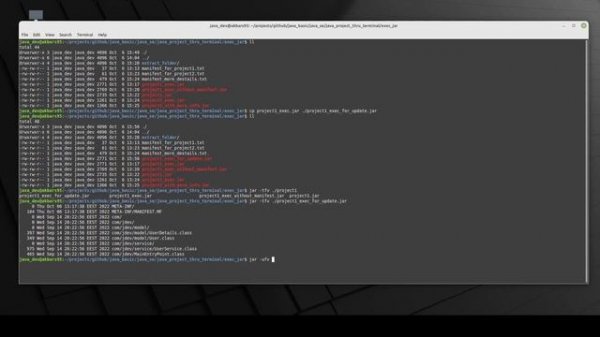 How to update jar file in java thru linux terminal?