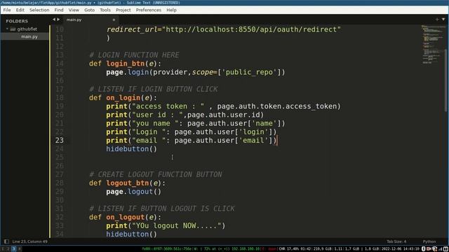 Flet Tutorial - GITHUB LOGIN OAUTH
