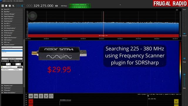 $30 Nooelec NESDR SMArt searches UHF Military Airband in 10 seconds! Scanner users need to watch!!! смотреть онлайн