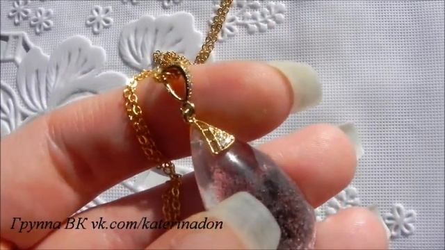 Кулон - подвеска: хлоритовый кварц, позолоченная фурнитура. Украшения купить недорого Донецк.