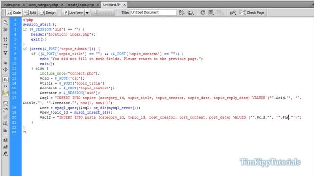 PHP Series - Building A PHP MySQL Forum Tutorial Series Part 3.3 - Creating Topics смотреть онлайн