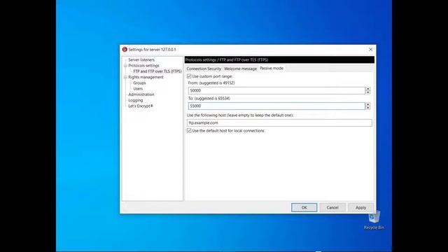 FileZilla Server Network Configuration смотреть онлайн