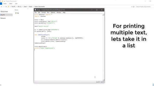 Python Tkinter tutorial Random Color and Text on Label смотреть онлайн