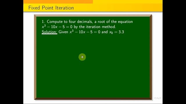 #Iteration || Compute to four decimals, a root of the equation x^3-10x-5=0 by the iteration method. смотреть онлайн