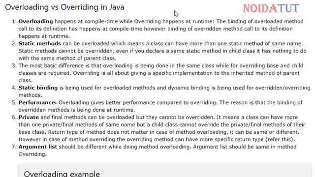 Difference between method Overloading and Overriding in java смотреть онлайн