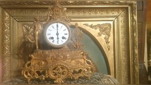 Антикварные каминные часы. Франция, 19 век. смотреть онлайн