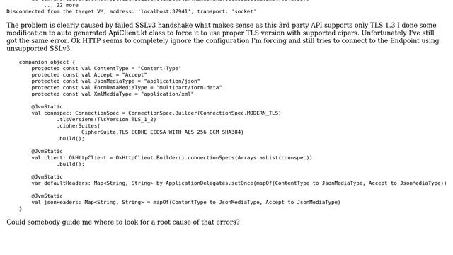 SSLProtocolException (OkHttp 3 on Android) thrown during SSLv3 handshake when the app should use... смотреть онлайн