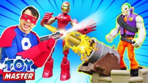 Шоу Той Мастер - Железный Человек против Джокера! Супергерои в видео для мальчиков про машинки