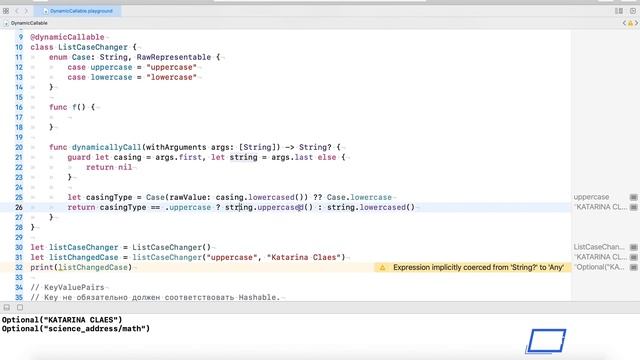 Атрибут @DynamicCallable (Swift 5) смотреть онлайн