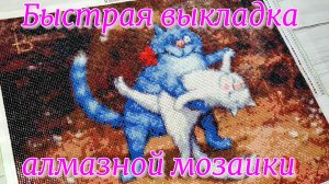 Быстрая выкладка алмазной мозаики _Танцующие коты_. Таймлапс.mp4