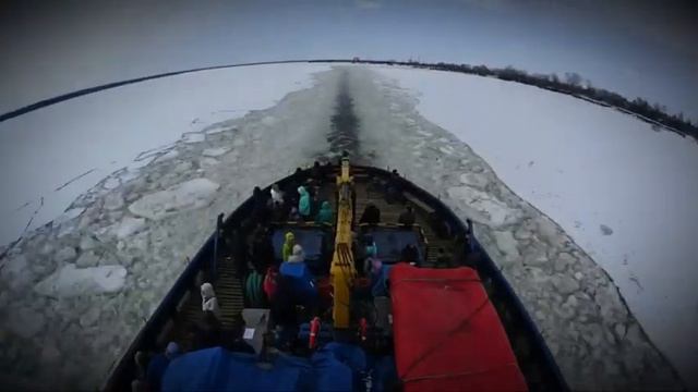 Архангельск - Кегостров на буксире апрель 2017 timelapse смотреть онлайн