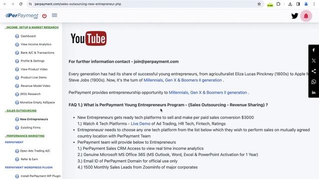$3000 Per Conversion - PerPayment Young Entrepreneurs Program - Sales Outsourcing - Revenue Sharing смотреть онлайн