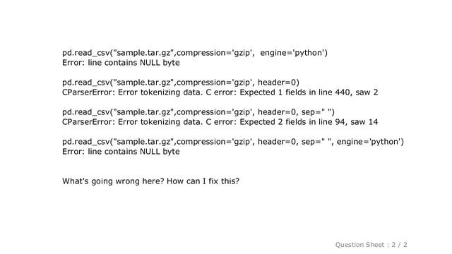 Pandas : How can I read tar.gz file using pandas read_csv with gzip compression option? смотреть онлайн