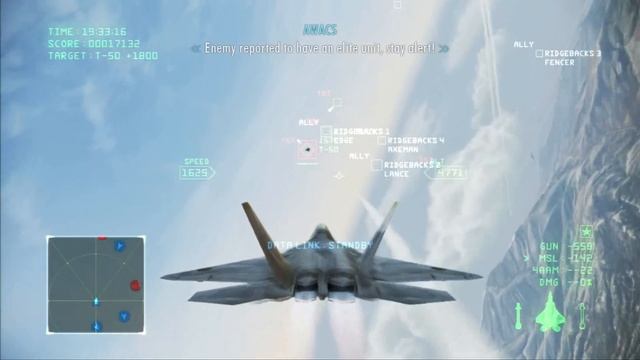 Ace Combat Infinity: Mission 7 Area B7R ( F-22 Raptor / S Rank ) смотреть онлайн
