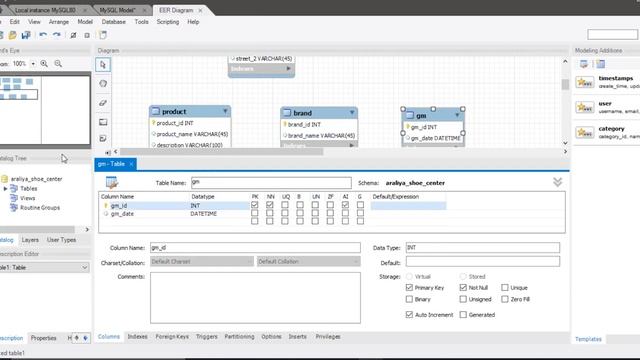 Explaining how to draw ER Diagram using MySQL Workbench software to create a table for storing смотреть онлайн